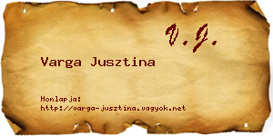 Varga Jusztina névjegykártya